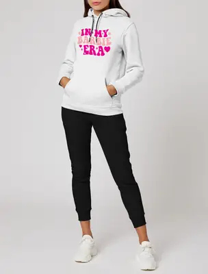 2 Pcs Women's Stitched Fleece Printed Hoodie Tracksuit