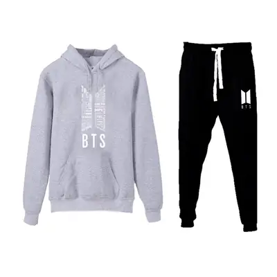 2 Pcs Women's Stitched Fleece Printed Hoodie Tracksuit