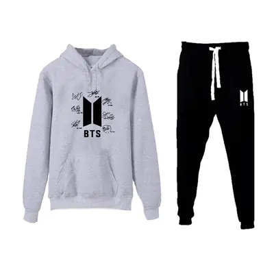 2 Pcs Women's Stitched Fleece Printed Hoodie Tracksuit