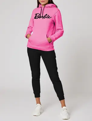 2 Pcs Women's Stitched Fleece Printed Hoodie Tracksuit