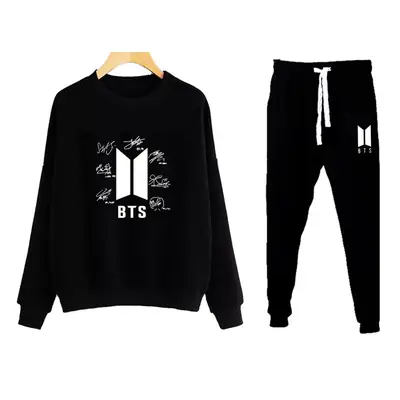 2 Pcs Women's Stitched Fleece Printed Sweatshirt Tracksuit