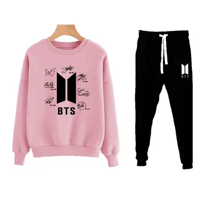 2 Pcs Women's Stitched Fleece Printed Sweatshirt Tracksuit