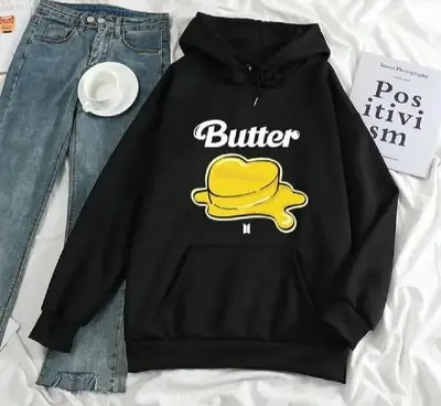 1 Pc Women's Stitched Fleece Printed Pullover Hoodie