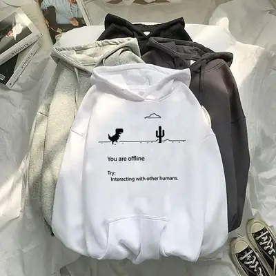 1 Pc Women's Stitched Fleece Printed Pullover Hoodie