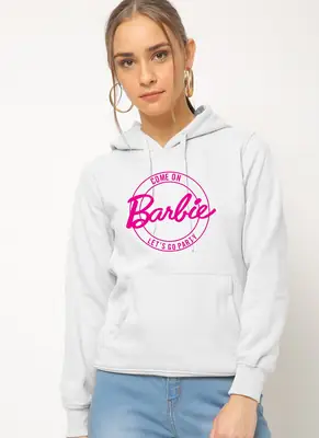 1 Pc Women's Stitched Fleece Printed Pullover Hoodie
