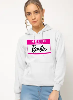 1 Pc Women's Stitched Fleece Printed Pullover Hoodie