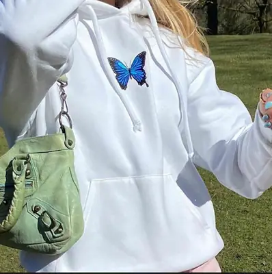 1 Pc Women's Stitched Fleece Printed Pullover Hoodie