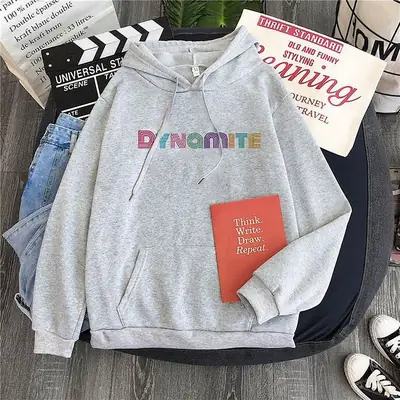 1 Pc Women's Stitched Fleece Printed Pullover Hoodie