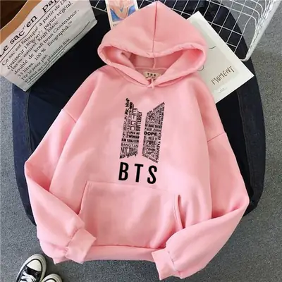 1 Pc Women's Stitched Fleece Printed Pullover Hoodie