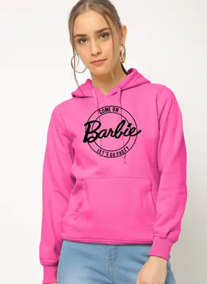 1 Pc Women's Stitched Fleece Printed Pullover Hoodie