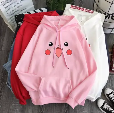 1 Pc Women's Stitched Fleece Printed Pullover Hoodie