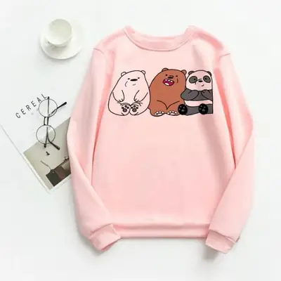 1 Pc Women's Stitched Fleece Printed Sweat Shirt