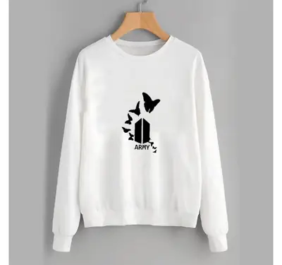 1 Pc Women's Stitched Fleece Printed Sweat Shirt