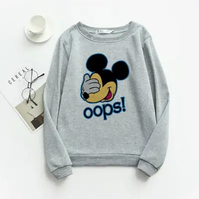 1 Pc Women's Stitched Fleece Printed Sweat Shirt