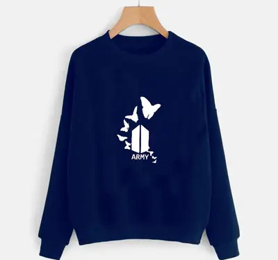 1 Pc Women's Stitched Fleece Printed Sweat Shirt