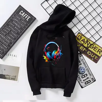 1 Pc Men's Fleece Printed Hoodie