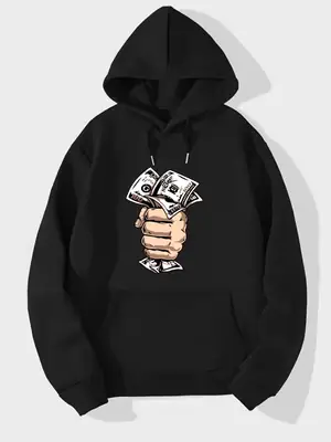 1 Pc Men's Fleece Printed Hoodie