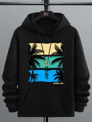 1 Pc Men's Fleece Printed Hoodie