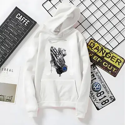1 Pc Men's Fleece Printed Hoodie