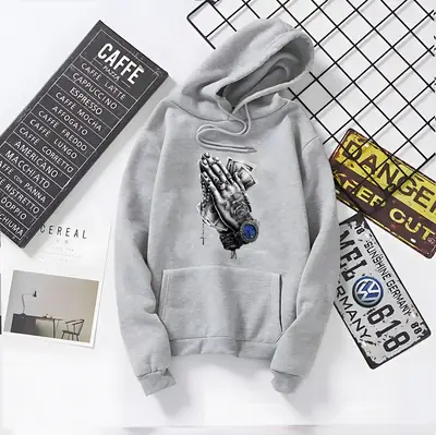 1 Pc Men's Fleece Printed Hoodie