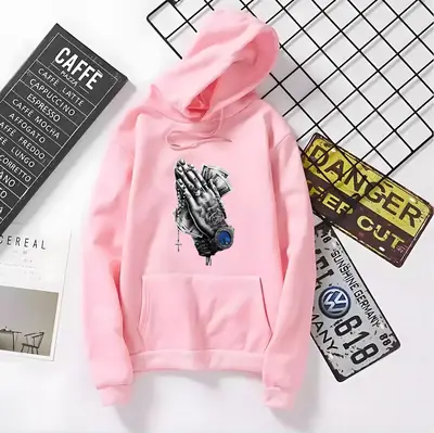 1 Pc Men's Fleece Printed Hoodie