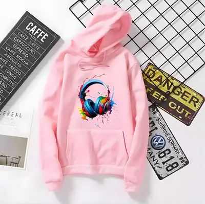 1 Pc Men's Fleece Printed Hoodie