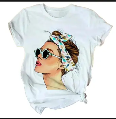 1 Pc Women's Stitched Cotton Net Printed T-Shirt