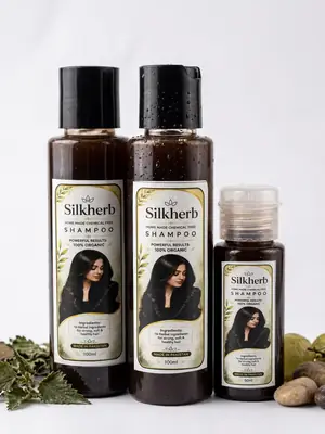 Silkherb Herbal Hair Shampoo | Helps Reduce Hair Fall & Dandruff | 3 Bottles Pack 250ml