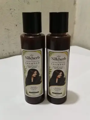 SilkHerb Herbal Hair Shampoo | Buy 1 Get 1 FREE | 2×100ml (200ml) | Hair Fall & Anti-Dandruff | Chemical-Free thumbnail 2
