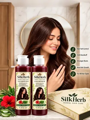 SilkHerb Herbal Hair Care Shampoo – Buy 1 Get 1 Free | Hair Fall & Anti-Dandruff