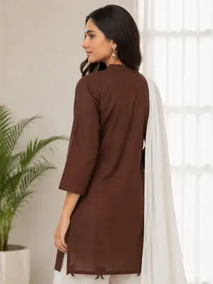 3 Pcs Women's Stitched Cotton Lawn Embroidered Suit thumbnail 4