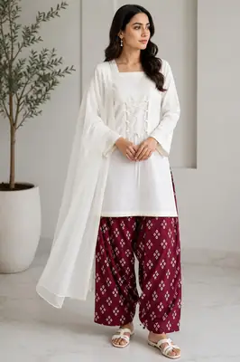 3 Pcs Women's Stitched Cotton Lawn Printed Suit