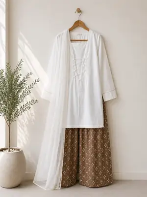 3 Pcs Women's Stitched Cotton Lawn Printed Suit thumbnail 3