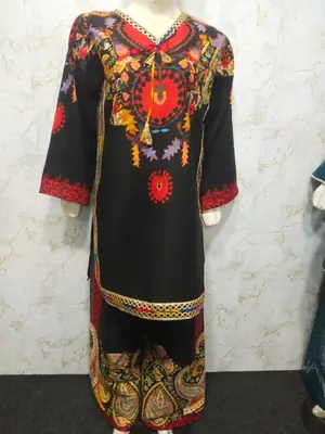 3 Pcs Women's Stitched Chiffon Hand Work Suit thumbnail 4