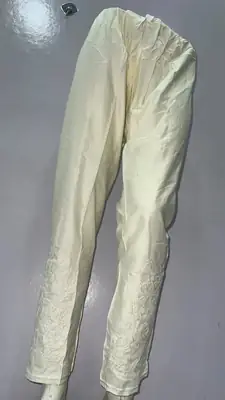 1 Pc Women's Stitched Linen Embroidered Trouser thumbnail 3