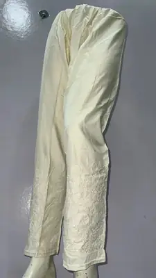 1 Pc Women's Stitched Linen Embroidered Trouser thumbnail 4