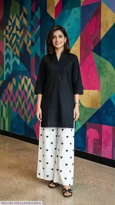 2 Pcs Women's Stitched Cotton Lawn Block Printed Shirt And Trouser thumbnail 3