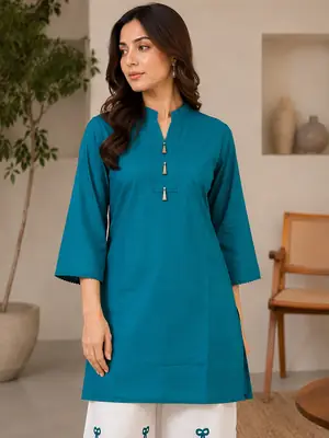 2 Pcs Women's Stitched Lawn Embroidered Shirt And Trouser thumbnail 2