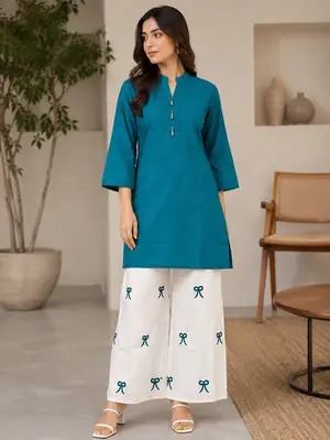 2 Pcs Women's Stitched Lawn Embroidered Shirt And Trouser thumbnail 4