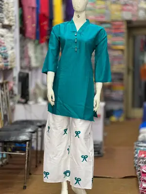 2 Pcs Women's Stitched Lawn Embroidered Shirt And Trouser thumbnail 5