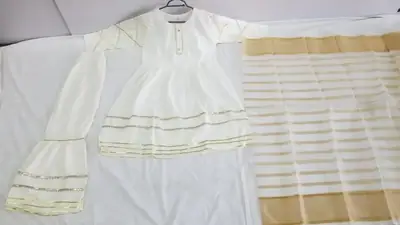3 Pcs Girl's Arabic Lawn Embroidered Kurta And Pajama thumbnail 4