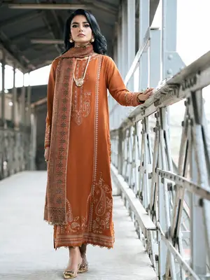 3 Pcs Women's Unstitched Printed Suit thumbnail 2