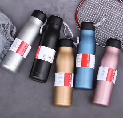 Stainless Steel Thermos Bottle with Handle Dori - Leakproof Travel Vacuum Flask for Chai & Water thumbnail 2