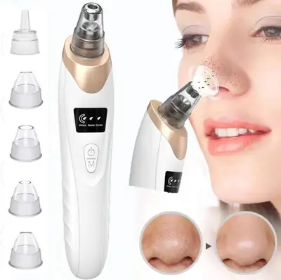 4-in-1 Derma Suction Rechargeable Blackhead Remover | Electric Facial Pore Cleaner Vacuum Tool