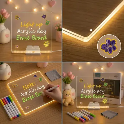 3D LED Drawing Board Neon Glow Writing Tablet Pad for Kids