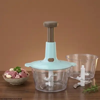 Premium Hand Push Chopper & Cutter | 3 Stainless Steel Blades | 500ml Vegetable Vegetable Chopper thumbnail 1
