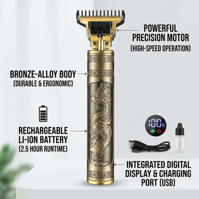 Orignal T9 Dragon Trimmer Machine - Professional Hair Clipper, Beard Trimmer & hair remover (Rechargeable) thumbnail 2