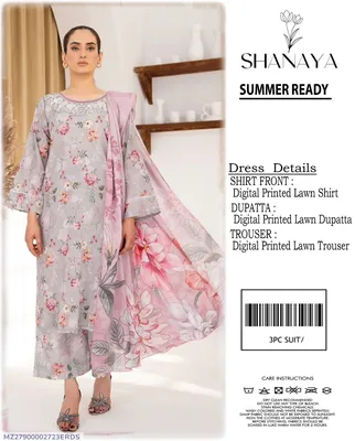 3 Pcs Women's Unstitched Digital Print Suit