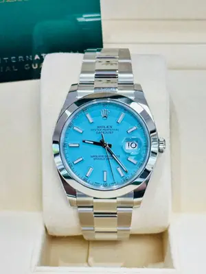 Men's Blue Stainless Steel 41mm Water Resistant Watch