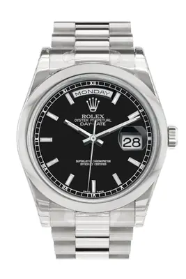 Rolex Semi-auto Silver with black dial (Full Day & Date)